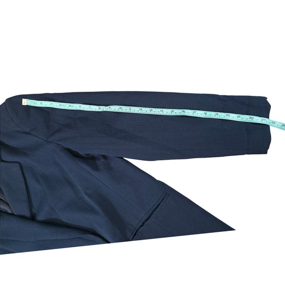 Banana Republic Size 16 Blue Cotton Linen Blend Double Breasted Blazer Jacket - Picture 7 of 9